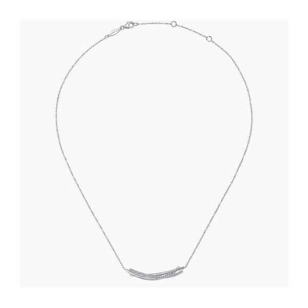 Sterling Silver White Sapphire Bar Necklace Image 2 Meigs Jewelry Tahlequah, OK