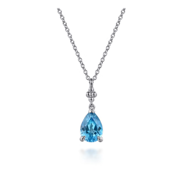 SS 2.27CTW Blue Topaz Bujukan Pendant Necklace Meigs Jewelry Tahlequah, OK