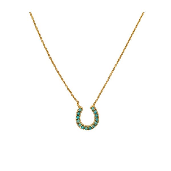 LUCKY HORSESHOE TURQ PENDANT NECKLACE Meigs Jewelry Tahlequah, OK