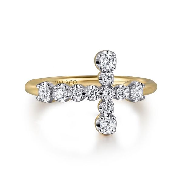 14K Yellow Gold Diamond Cross Ring Meigs Jewelry Tahlequah, OK