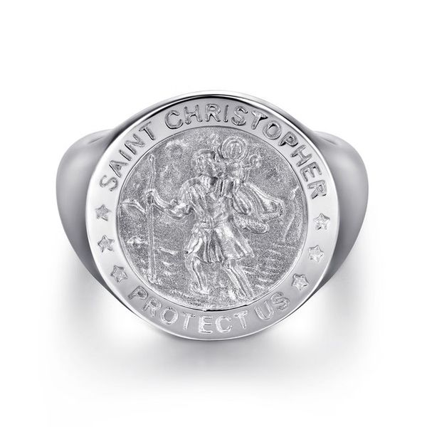 Sterling Silver St. Christopher Protect Us Signet Ring Meigs Jewelry Tahlequah, OK