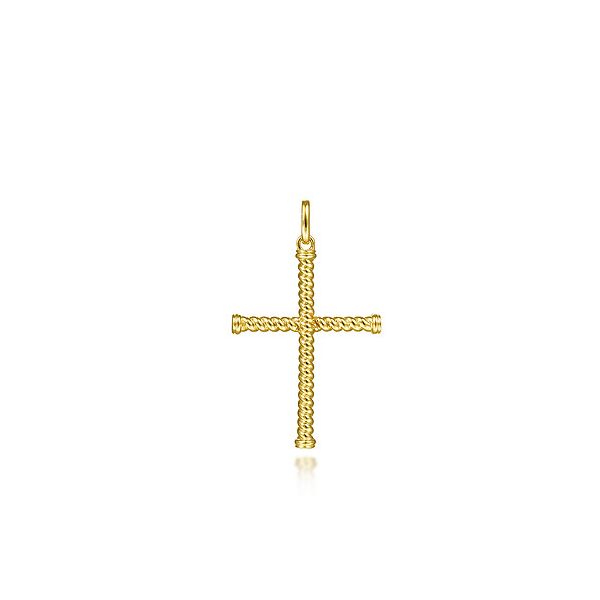 Gabriel & Co. Yellow Gold Cross Pendant Meigs Jewelry Tahlequah, OK