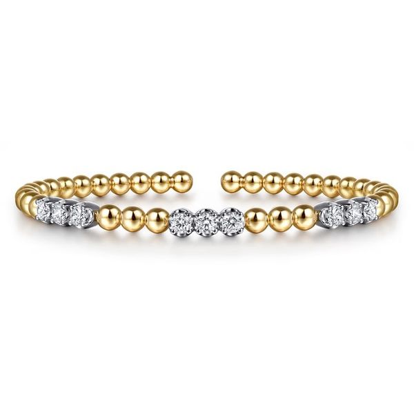 14K Two Tone Gold Bujukan Diamond Split Bangle Bracelet Meigs Jewelry Tahlequah, OK
