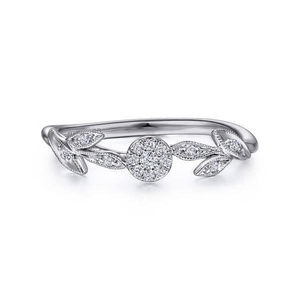 14KW FLORAL DIA STACKABLE RING Meigs Jewelry Tahlequah, OK