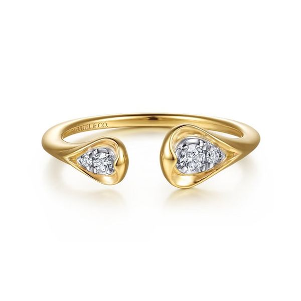 14K White Yellow Gold Diamond Pear Open Ring Meigs Jewelry Tahlequah, OK