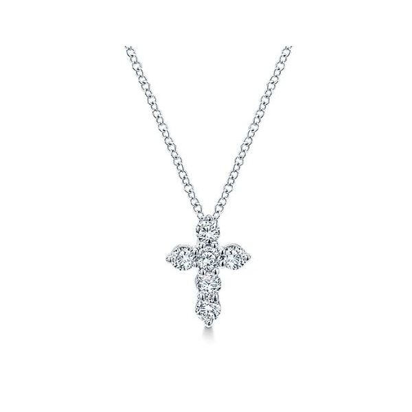 14KW 6 DIAMOND CROSS NECKLACE Meigs Jewelry Tahlequah, OK