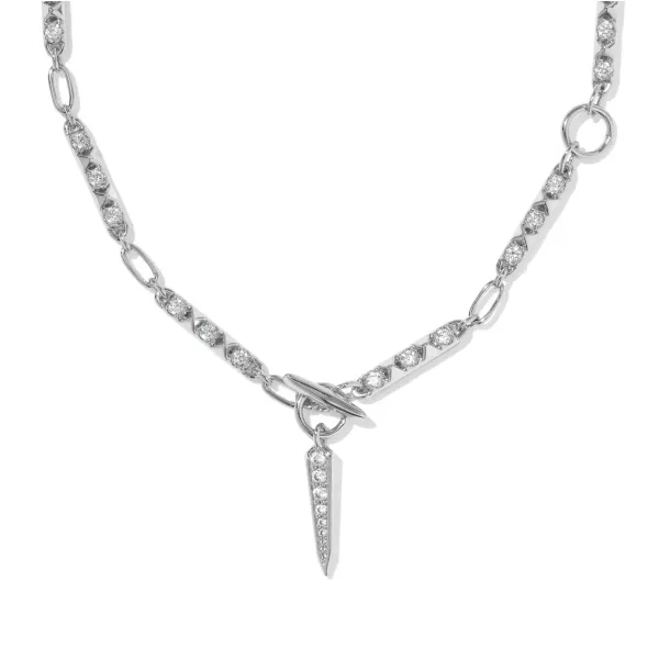 RHOD FATE STRND WHITE CZ NECKLACE Meigs Jewelry Tahlequah, OK