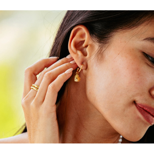 YGP Love Hoop Earrings with Heart Charm Image 3 Meigs Jewelry Tahlequah, OK