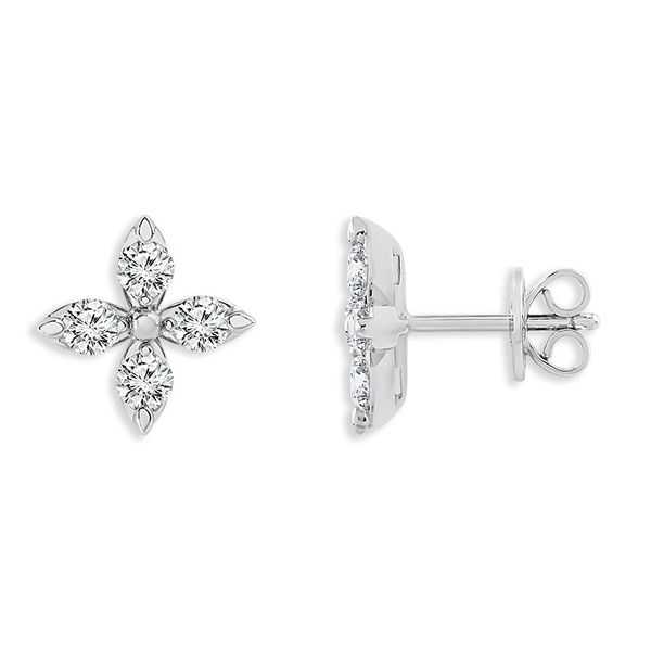 14KW 3/4CT 4 DIA FLOWER EARS STUD EARRINGS Meigs Jewelry Tahlequah, OK