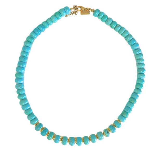 GOLDEN HORIZON TURQ BEADED NECKLACE -LRG BEADS Meigs Jewelry Tahlequah, OK