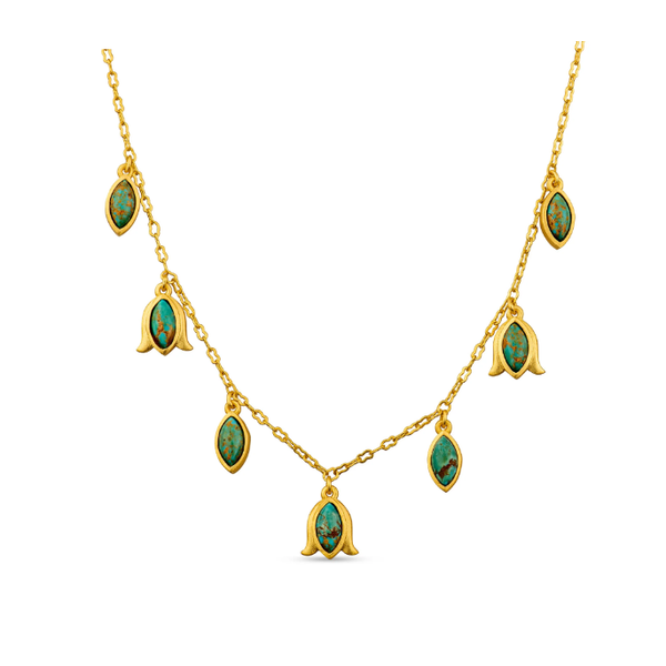 VERONA TULIP NECKLACE - TURQUOISE Meigs Jewelry Tahlequah, OK