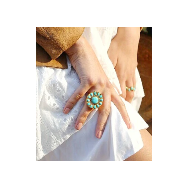Wild Flower Turquoise Ring Image 2 Meigs Jewelry Tahlequah, OK