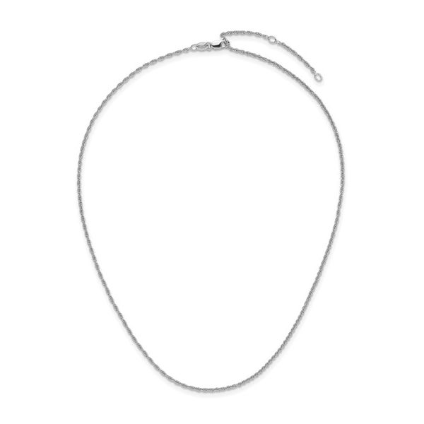 1.35 mm Sterling Silver rope chain 16+2 Adj Image 2 Meigs Jewelry Tahlequah, OK