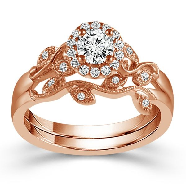 Round Diamond Halo Wedding Set Meigs Jewelry Tahlequah, OK