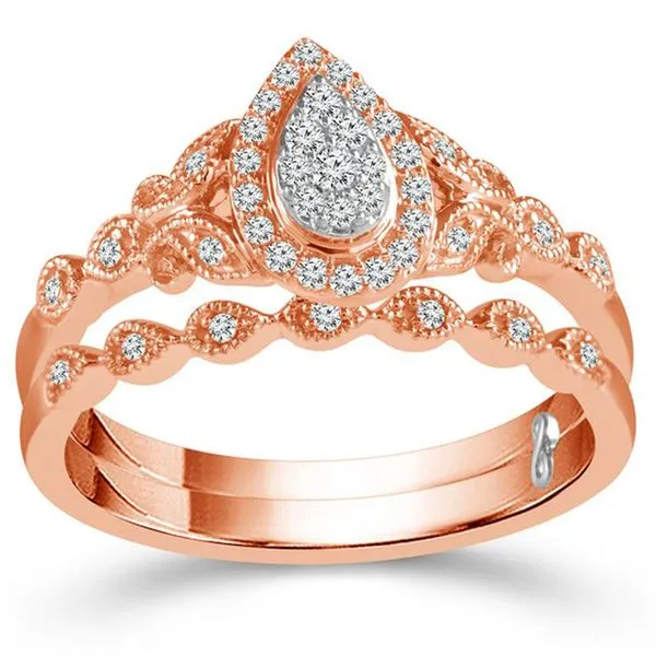 Rose Gold Diamond Wedding Set Image 2 Meigs Jewelry Tahlequah, OK