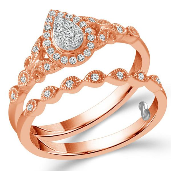 Rose Gold Diamond Wedding Set Meigs Jewelry Tahlequah, OK
