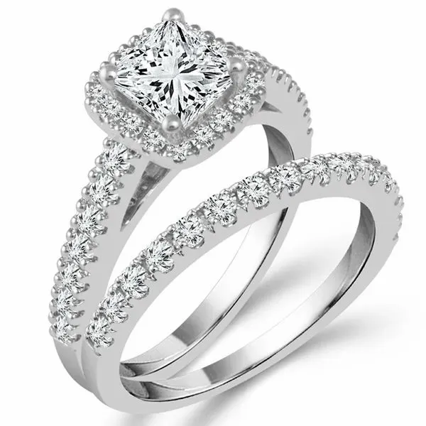 Princess Cut Diamond Wedding Set Meigs Jewelry Tahlequah, OK