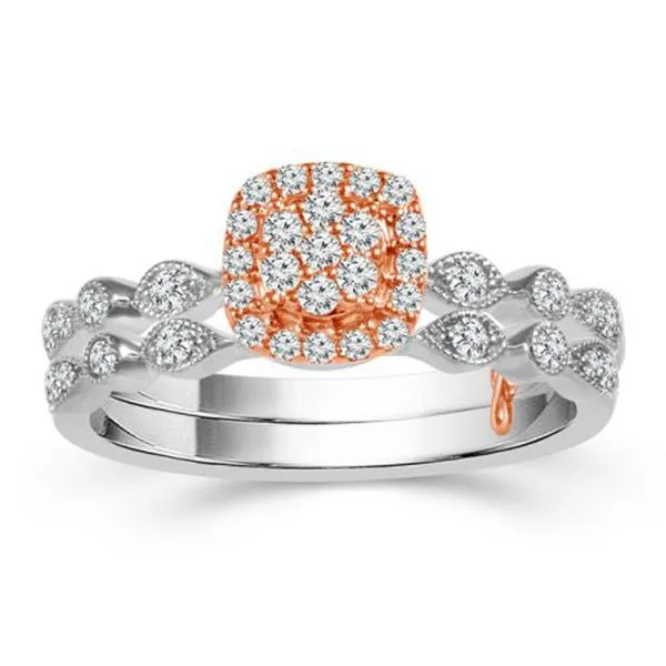 10K Two Toned Diamond Wedding Set Meigs Jewelry Tahlequah, OK