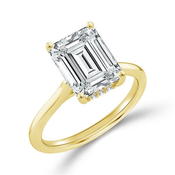 LAB 14JY 3.07CTW Emerald Solitaire with HIDHALO Engagement Ring Meigs Jewelry Tahlequah, OK