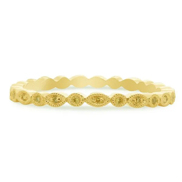 Yellow Gold Yellow Diamond Milgrain Band Meigs Jewelry Tahlequah, OK