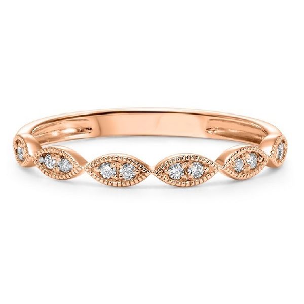 Rose Gold Scalloped Stackable Diamond Band Meigs Jewelry Tahlequah, OK