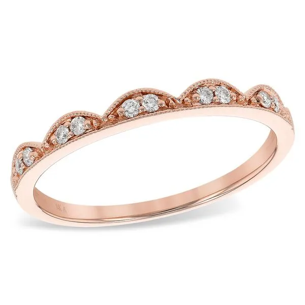 14k Rose Gold Milgrain Diamond Band Meigs Jewelry Tahlequah, OK