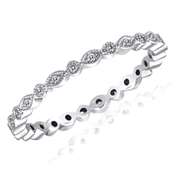 White Gold Diamond Milgrain Band Meigs Jewelry Tahlequah, OK