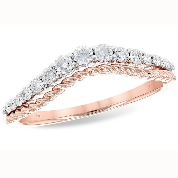Rose Gold Curved Diamond Band Meigs Jewelry Tahlequah, OK