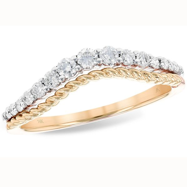 Yellow Gold Curved Diamond Band Meigs Jewelry Tahlequah, OK