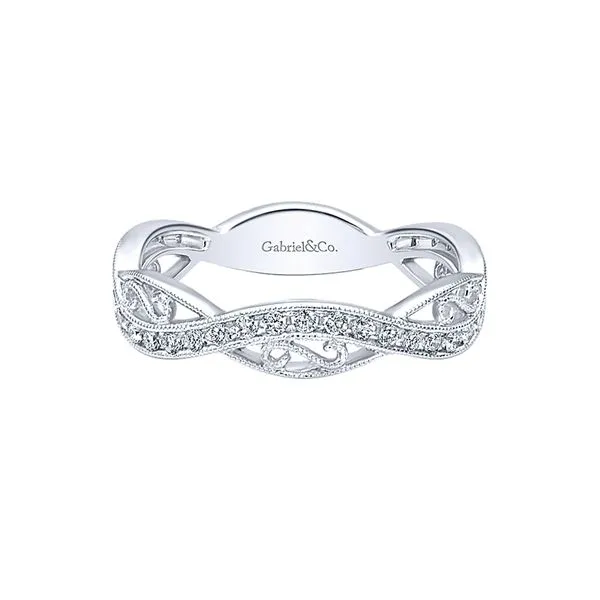 Gabriel & Co. White Gold Diamond Scroll Band Meigs Jewelry Tahlequah, OK