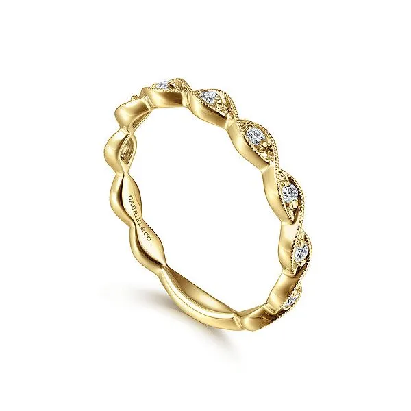 Gabriel & Co. Yellow Gold Diamond Band Image 2 Meigs Jewelry Tahlequah, OK