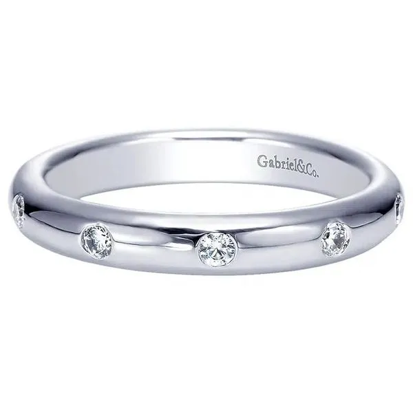 Gabriel & Co. 14K White Gold Round Diamond Anniversary Band Meigs Jewelry Tahlequah, OK