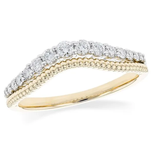 Two Tone Diamond Curved Band Meigs Jewelry Tahlequah, OK