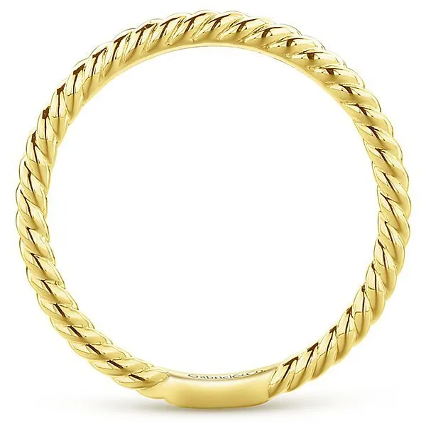 14K Yellow Polished Rope Wedding Band Image 2 Meigs Jewelry Tahlequah, OK