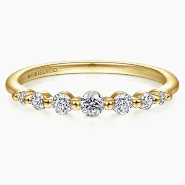 14K Yellow Graduated Diamond Wedding Band Meigs Jewelry Tahlequah, OK