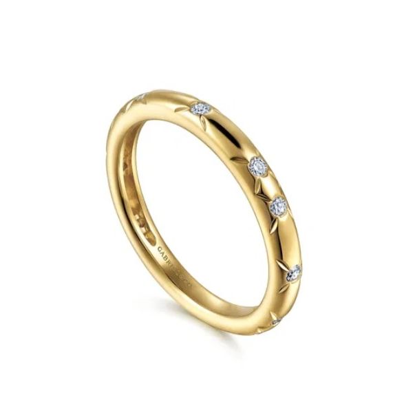 14K Yellow Gold Diamond Stackable Wedding Band Image 2 Meigs Jewelry Tahlequah, OK