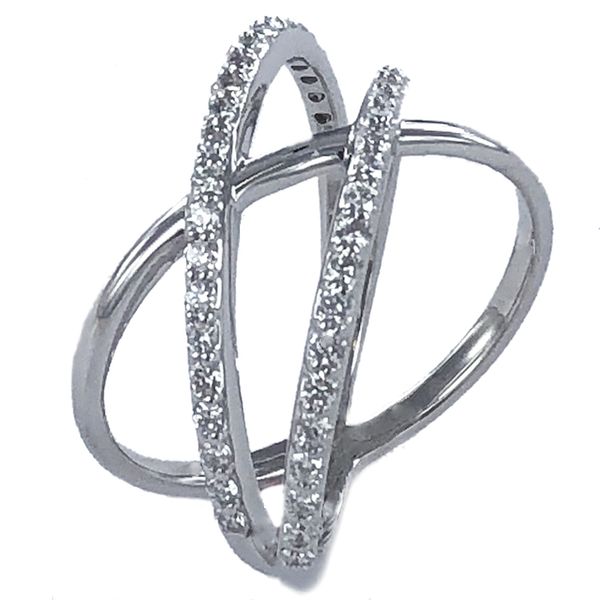White Gold Criss Cross Diamond Fashion Ring Meigs Jewelry Tahlequah, OK