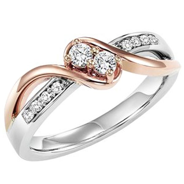 Two-Gether 14KT Rose Gold and White Gold Diamond Ring Meigs Jewelry Tahlequah, OK