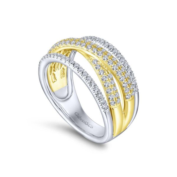 Two Tone Multi Row Diamond Fashion Ring Image 3 Meigs Jewelry Tahlequah, OK