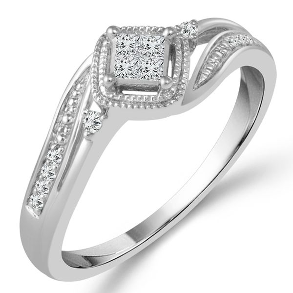 Princess Cluster Diamond Promise Ring Meigs Jewelry Tahlequah, OK