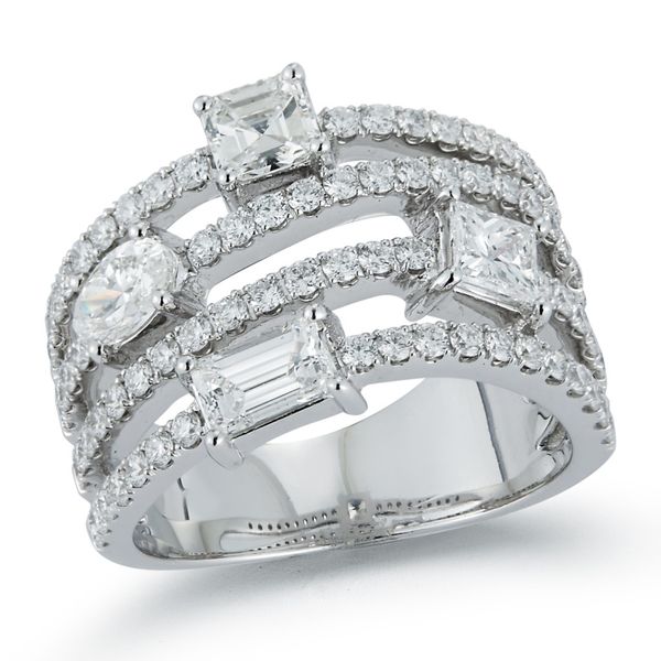 White Gold Multi Row Diamond Ring Meigs Jewelry Tahlequah, OK