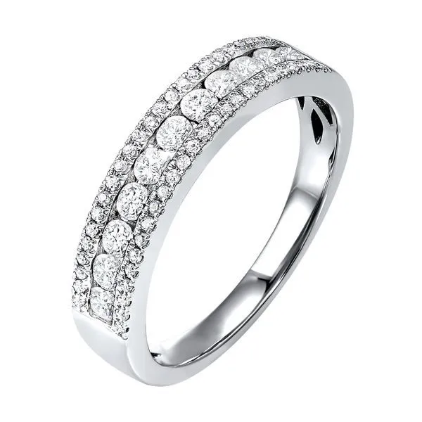 White Gold 3 Row Diamond Band Image 2 Meigs Jewelry Tahlequah, OK