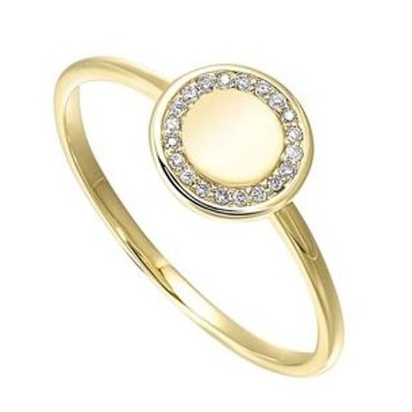 Yellow Gold Diamond Disc Ring Meigs Jewelry Tahlequah, OK