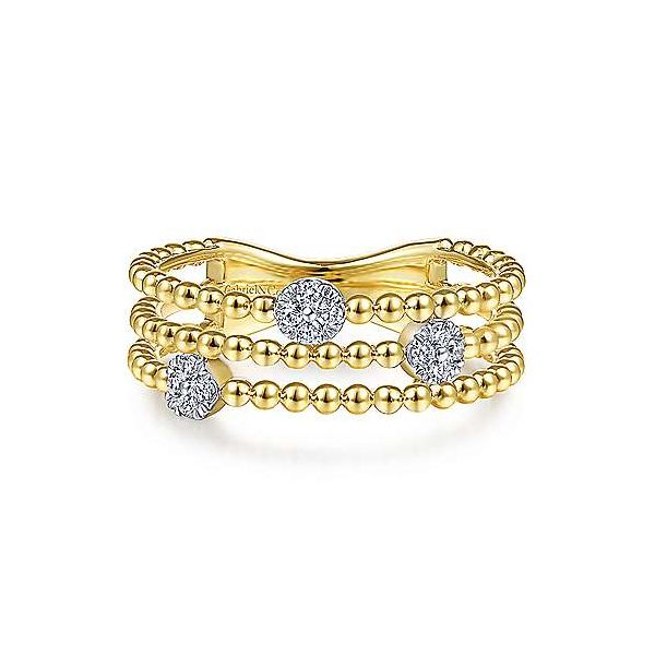 Gabriel & CO. 3 Row Diamond Ring Meigs Jewelry Tahlequah, OK