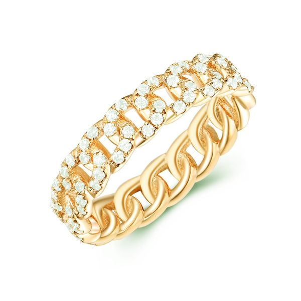 Yellow Gold Link Style Diamond Band Meigs Jewelry Tahlequah, OK