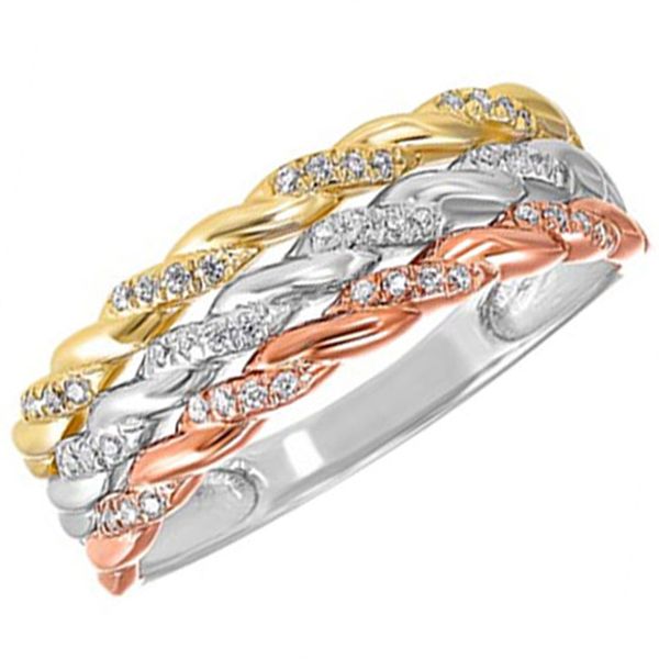 Tri-Color 3 Band Diamond Ring Meigs Jewelry Tahlequah, OK
