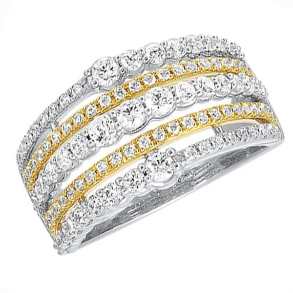 Two Tone 5 Row Diamond Band Meigs Jewelry Tahlequah, OK