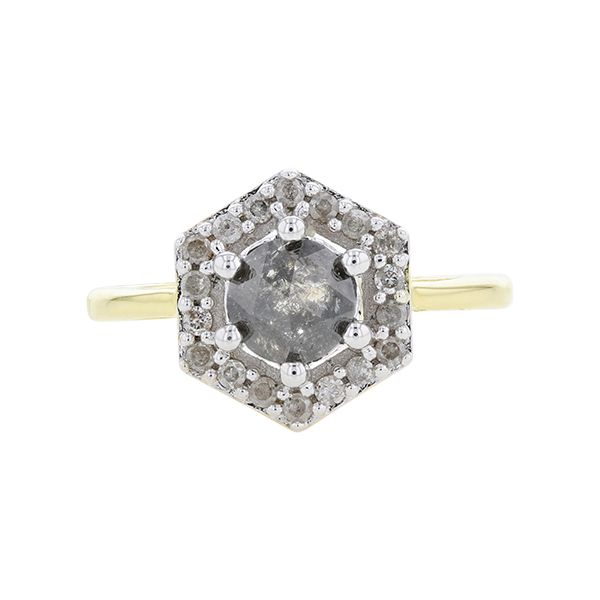 Salt & Pepper Diamond Halo Ring Meigs Jewelry Tahlequah, OK