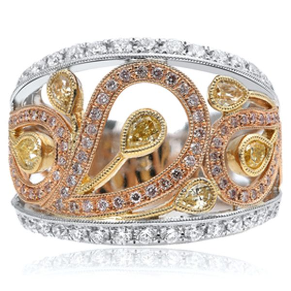 18 Karat Tri-Color Diamond Ring Meigs Jewelry Tahlequah, OK