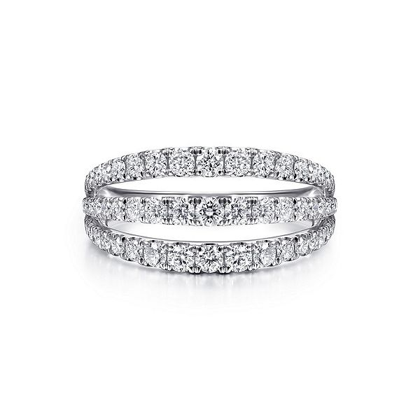 Gabriel & Co. White Gold 3 Row Diamond Ring Meigs Jewelry Tahlequah, OK